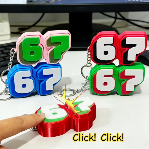 67 Fidget Clicker Keychain | ASMR Klikker Sleutelhanger | Meerdere Kleuren