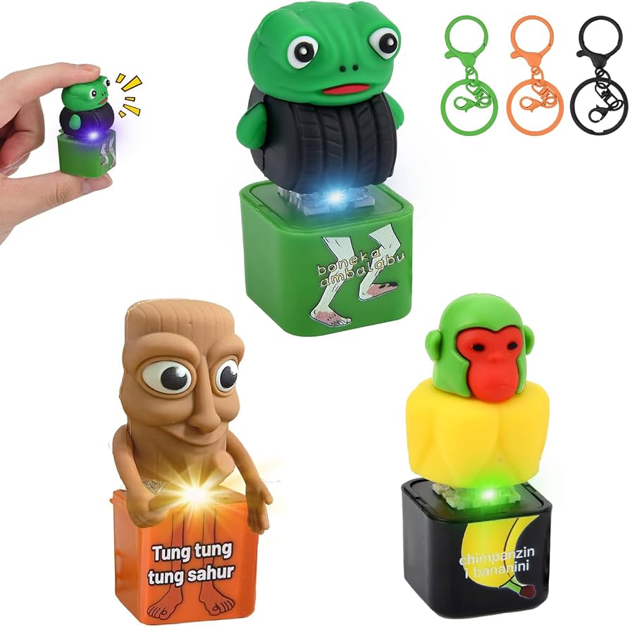 Italian Brainrot Fidget Clicker Sleutelhanger | Met Licht & Geluid | TikTok Viral