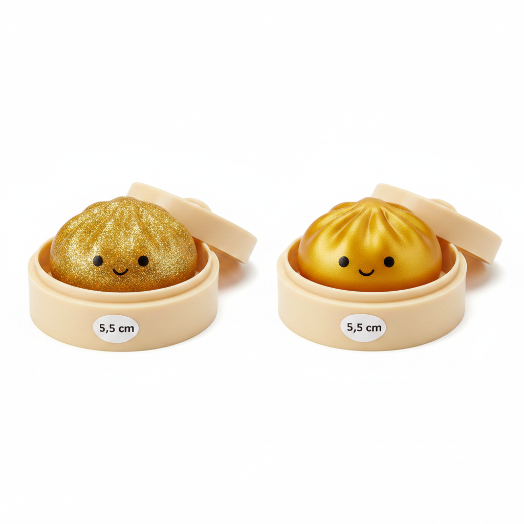 Dumpling Squishy Bun – 5,5 cm | Squishy in Bamboe Stoompannetje