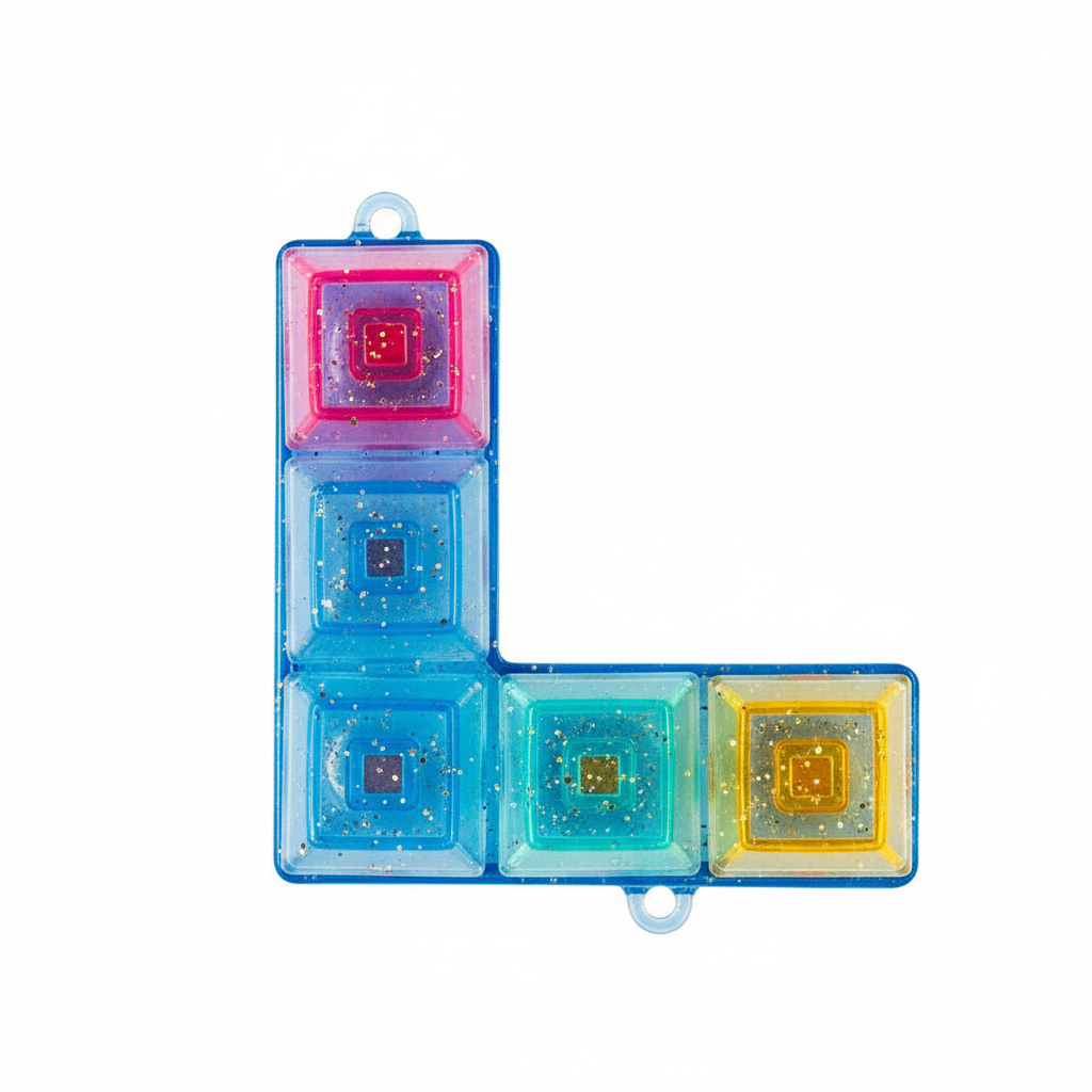 L-vorm magnetische glitter tegel