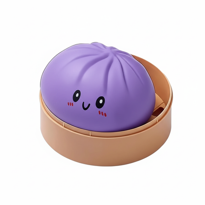 Dumpling Squishy Bun Paars in bamboe stoompannetje