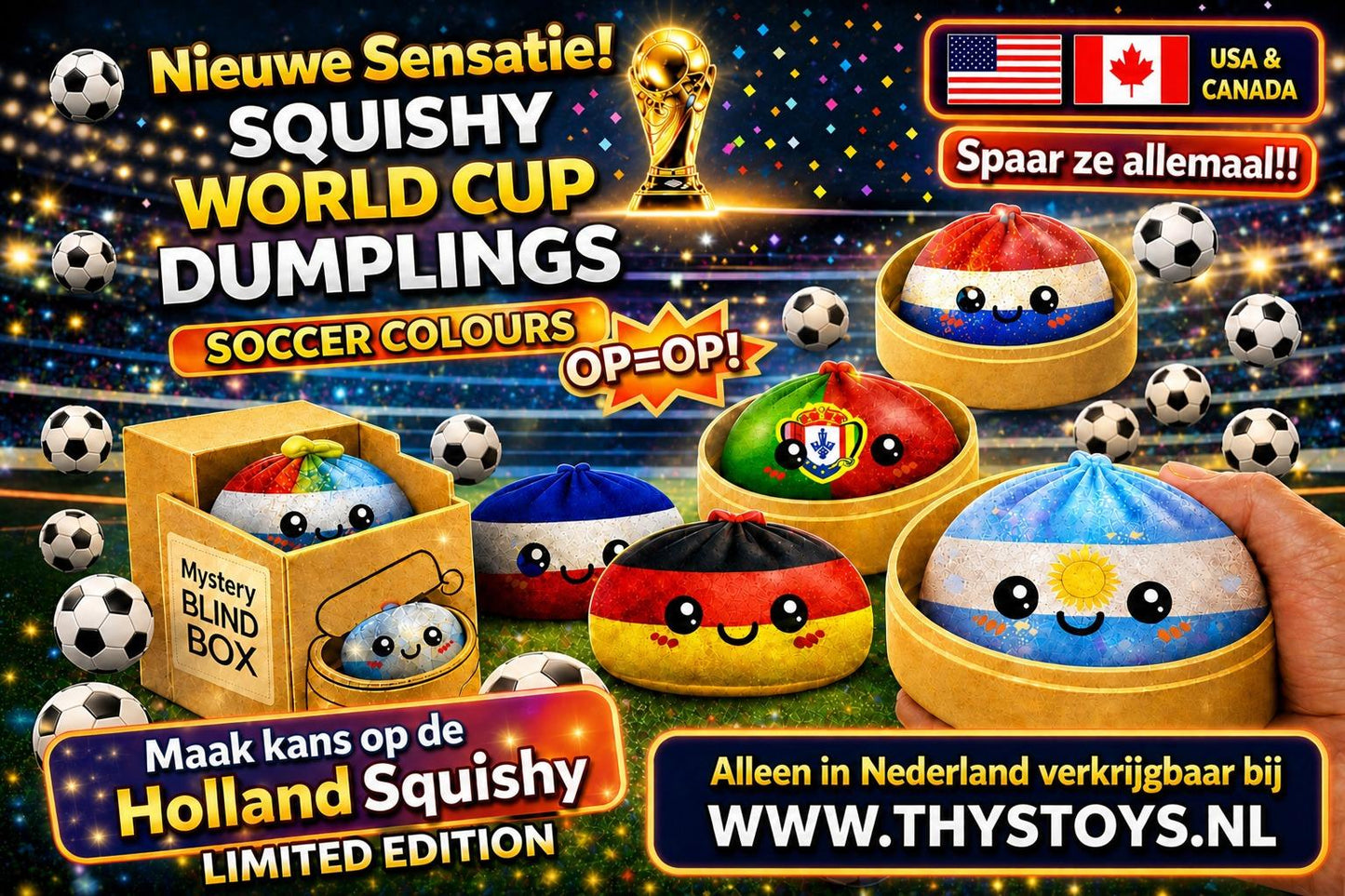 Squishy World Cup Dumpling - Kies jouw land