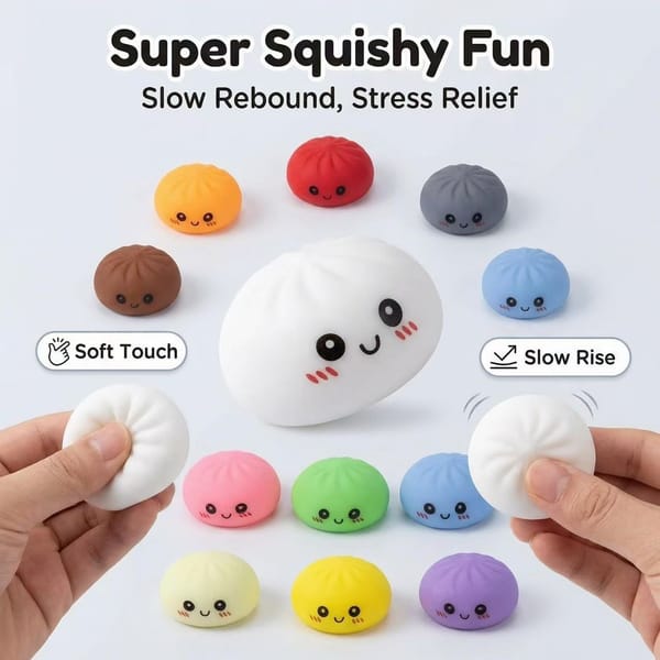 Dumpling Squishy Bun – 5,5 cm | Squishy in Bamboe Stoompannetje