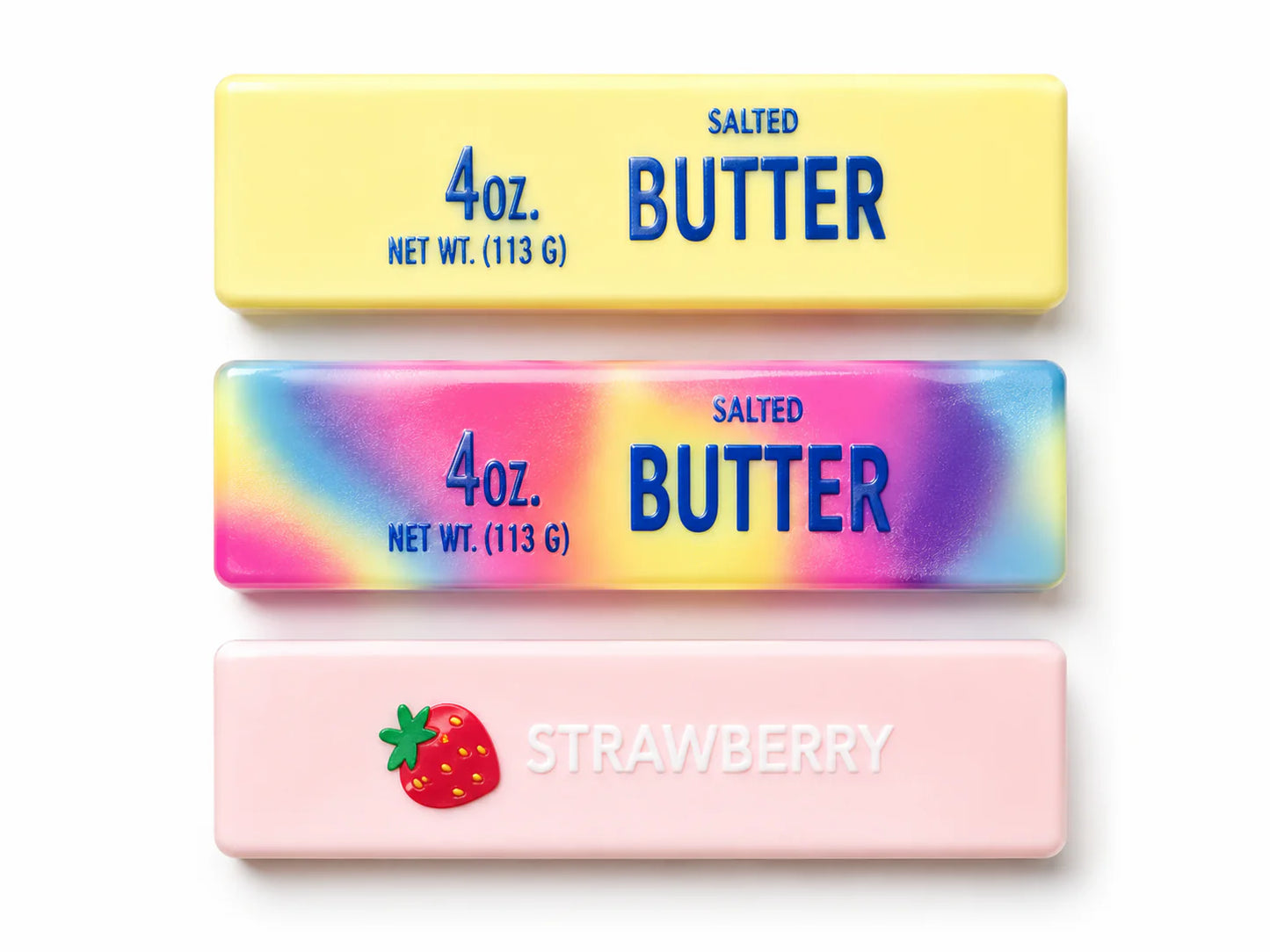 Butter Squishy – Kies je kleur | Geel / Rainbow / Roze